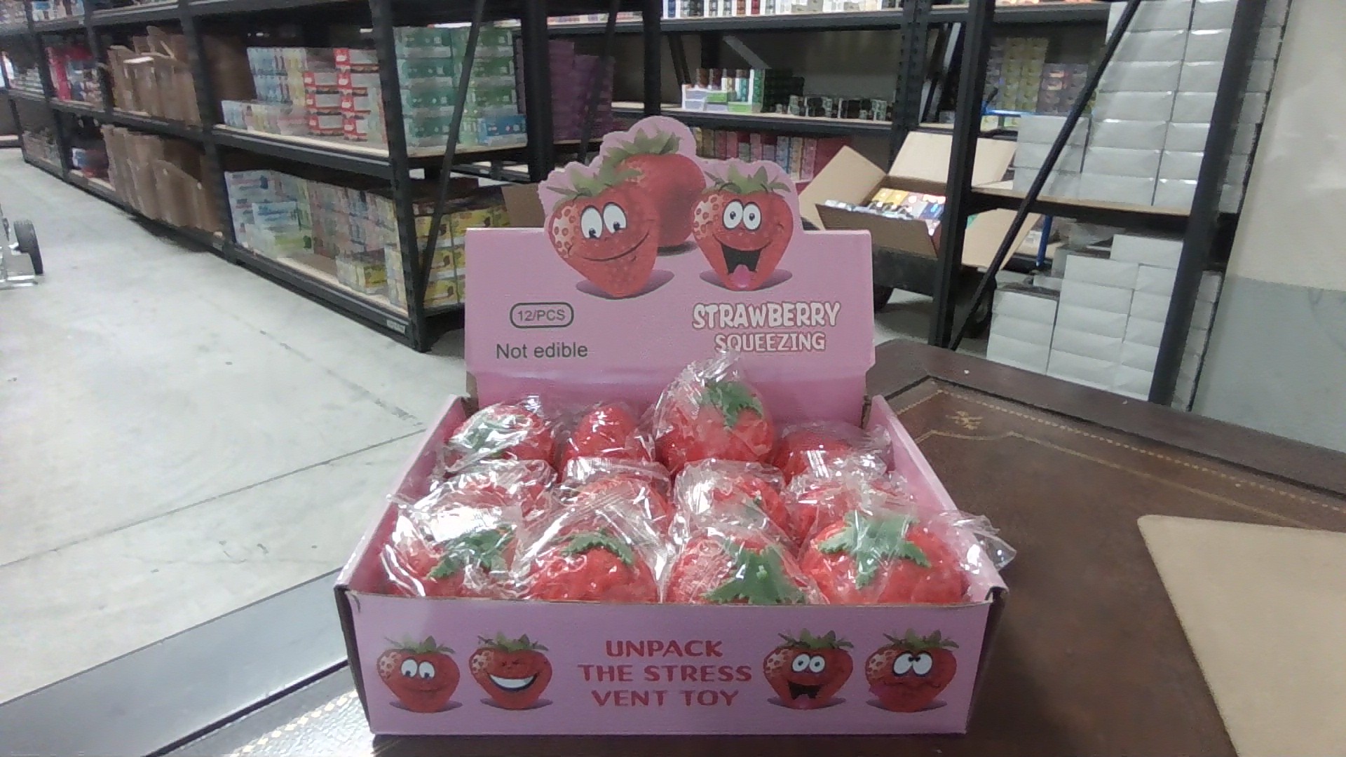 Squeeze Toy Display 12ct - Strawberry