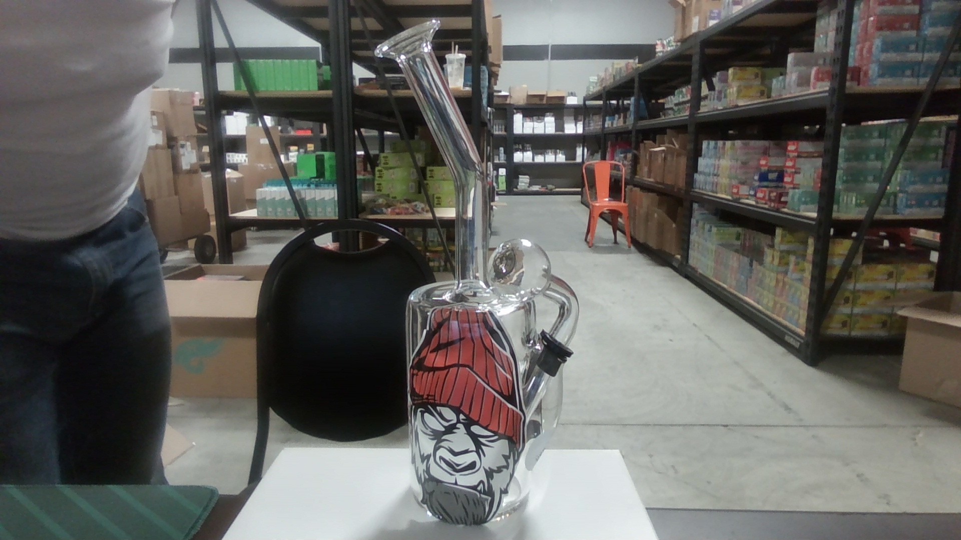 Water Pipe Glass Oil Burner Canted Tubes Stamp Image - Large