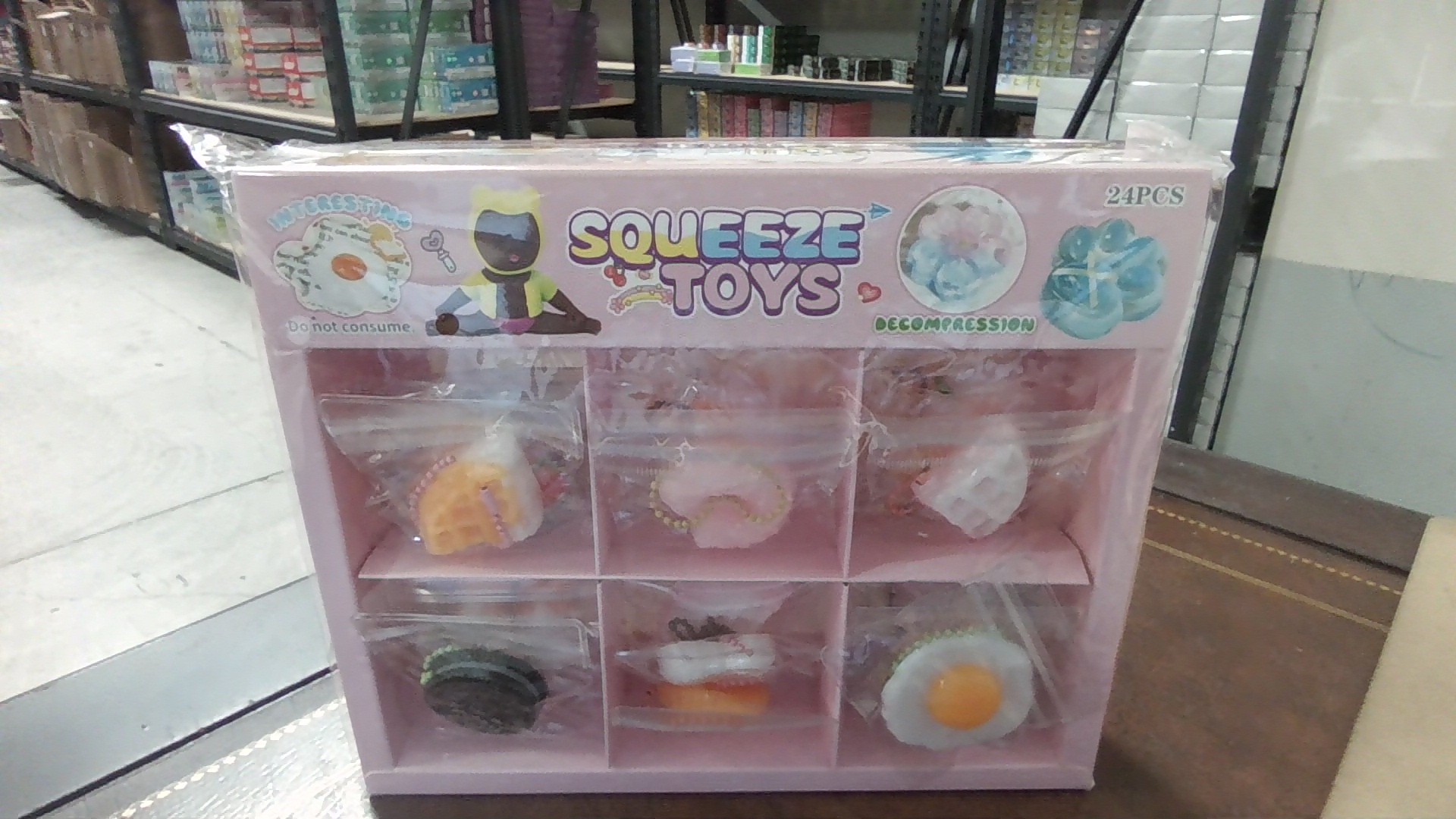 Squeeze Toy Display Key Chain 24pk - Food