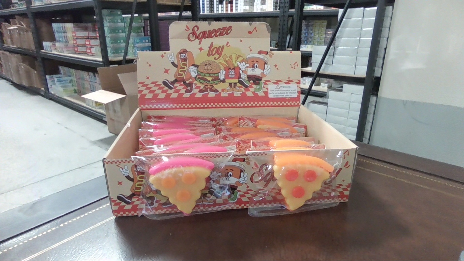 Squeeze Toy Display 18ct - Pizza
